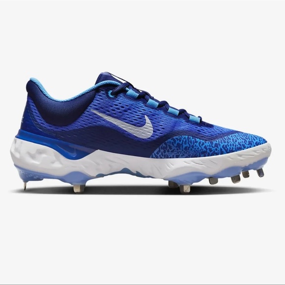 Nike Alpha Huarache Elite 4 Cleats Low Royal Blue White DJ6521-414 Men's Size - Picture 3 of 7